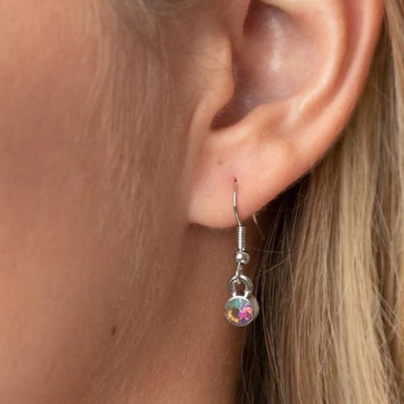 MULTI-Encased in an oversized collection of UV geometric gems Necklace - Picture 2 of 2